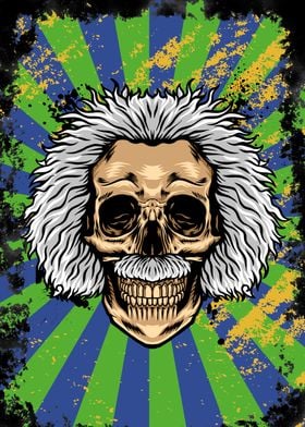 Einstein Skull Grunge