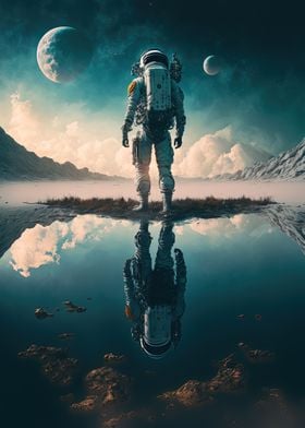 Astronaut on New Planet