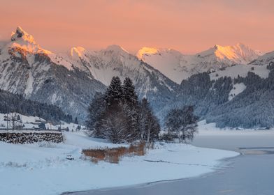 Winter Sunset Switzerland