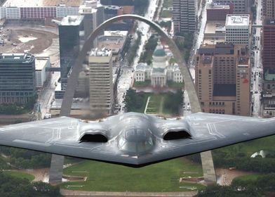 B2 over the St Louis Arch