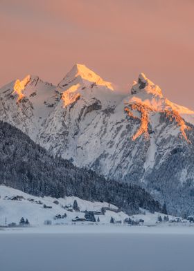 Winter Sunset Switzerland