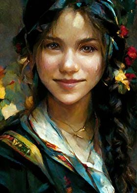 Oil Painting Of A Girl