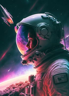 Astronaut into outer space