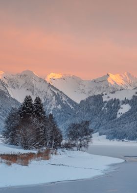 Winter Sunset Switzerland