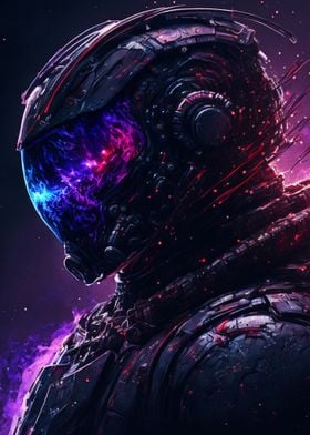 Black Helmet  in Space