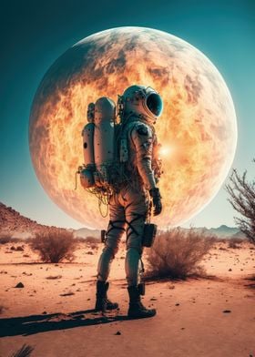 Astronaut on New Planet