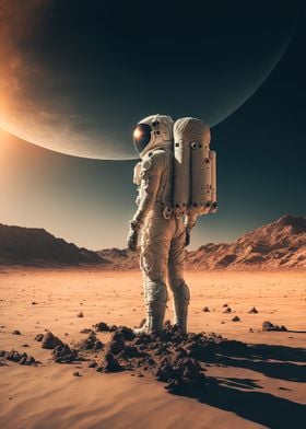 Astronaut on New Planet