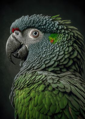 Green Parrot Poster