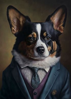 Dog in a suit