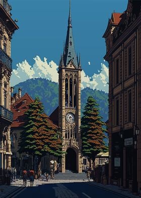 Lausanne Pixel art