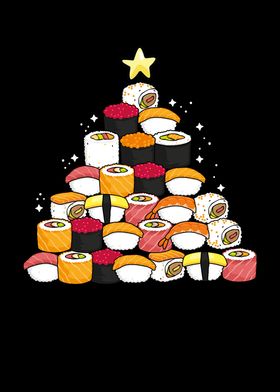 Sushi style christmas tree