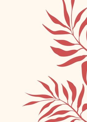 Red Tropical leaf designs