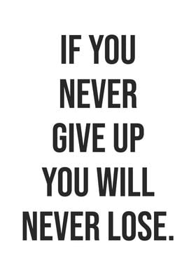 Never Give Up Never Lose