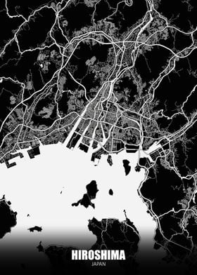 Hiroshima Japan Dark Map