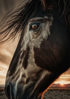 Horse Head Sunset Poster