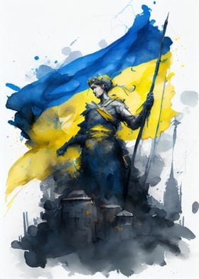 Ukrainian national flags 