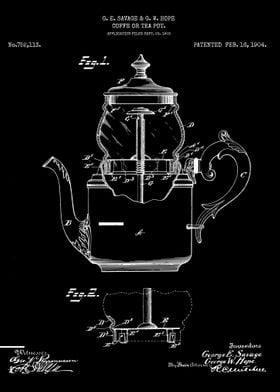 Coffee or tea pot patent