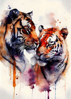 Romantic Tiger Couple