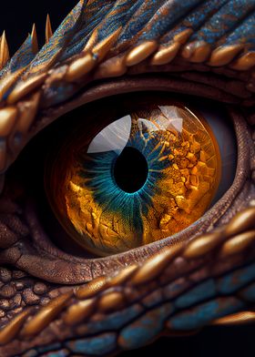 Dragon eye orange poster 