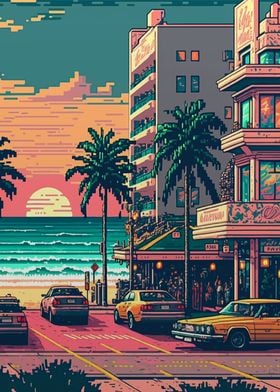 Miami Pixel art