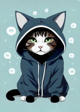 Cat in hoodie