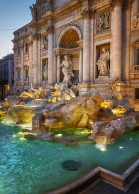 Evening At Trevi Fountain