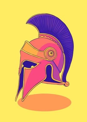 Spartan War Helmet Popart