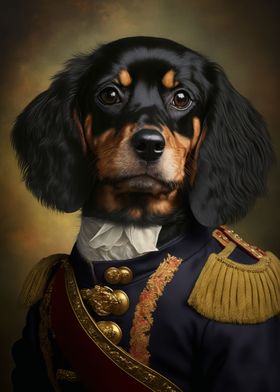 Dog in Military Uniform