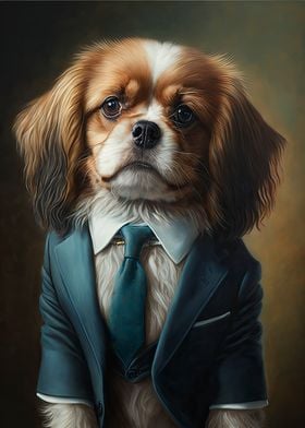 Dog in a suit