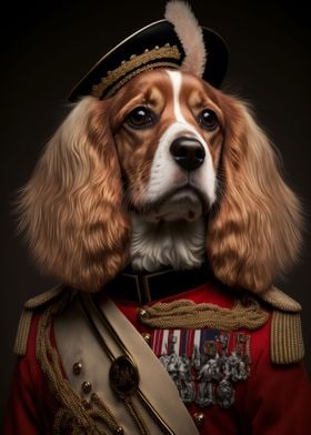 Dog in Military Uniform