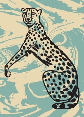 Cheetah Drawing Poster