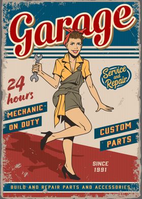 Vintage pinup poster