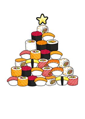 Sushi style white christma