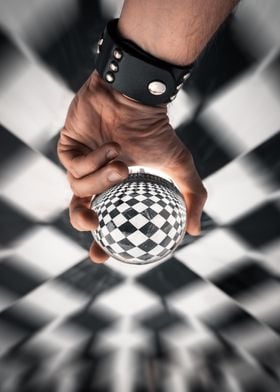 Chessboard Floor Lensball