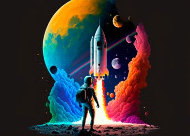 A colorful space trip