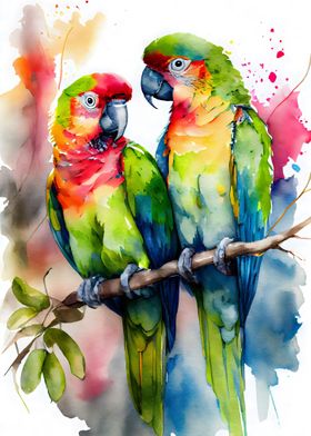 Romantic Parrot Couple