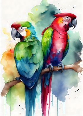 Romantic Parrot Couple