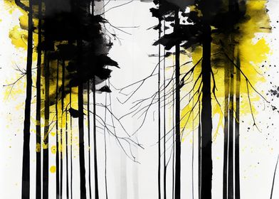 Abstract Forest Yellow