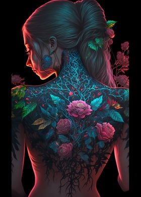 Floral Cyberpunk Girl