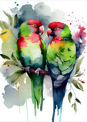 Romantic Parrot Couple