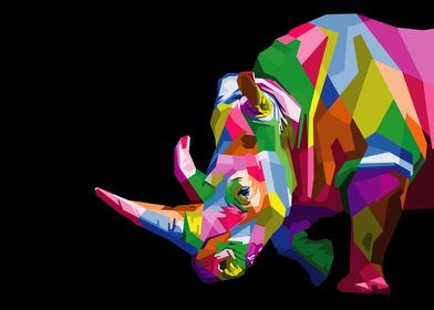 colorful rhinoceros vector