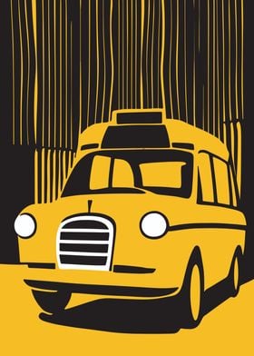 Minimal Yellow Taxi Poster