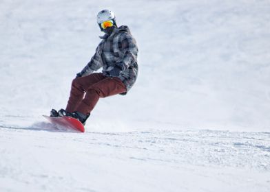 Snowboard skier downslope