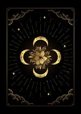 Tarot the moon Flower