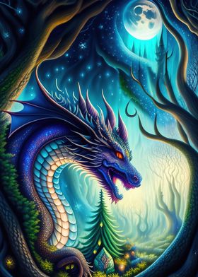 fantasy blue dragon