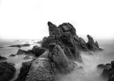 Black and white seascape