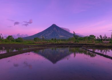 Mayon Vulcano Purple Sky