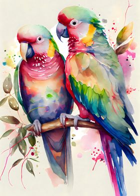 Romantic Parrot Couple