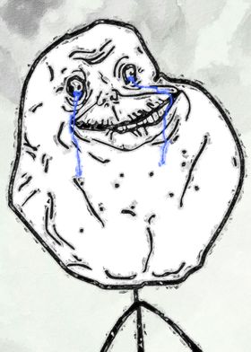 Forever Alone Troll Face Crying GIF