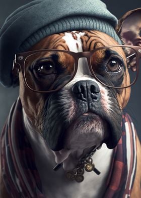 Hipster Dog in Clothes